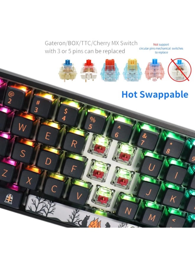 SKYLOONG GK68 RGB Gaming Keyboard – Gateron Optical Brown Switch Hot Swappable (Dark Fairy Tale)  - Image 5
