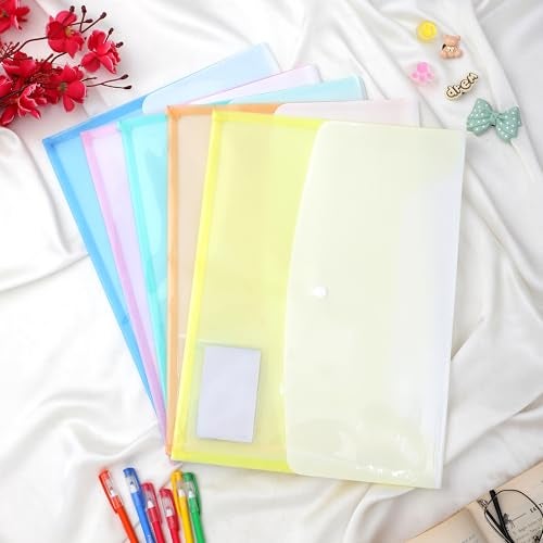 True Flair Colorful Twin Folder File Bags with Button Opening, Water Resistant, Capacity ? Can Hold A4 Size 140 Sheets (Pack of 2 Random) (Pack of 2 Random) - Image 1