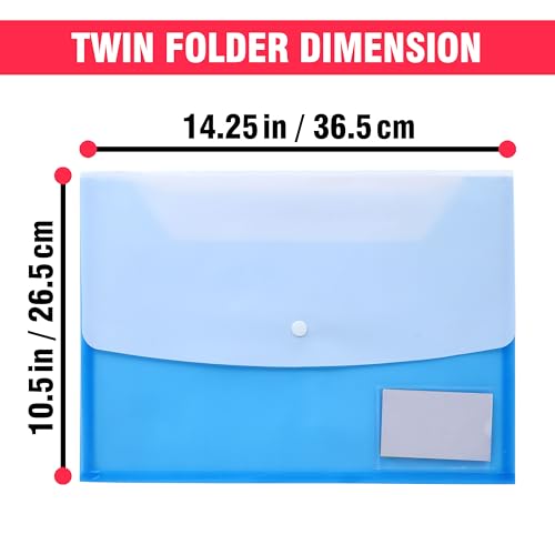 True Flair Colorful Twin Folder File Bags with Button Opening, Water Resistant, Capacity ? Can Hold A4 Size 140 Sheets (Pack of 2 Random) (Pack of 2 Random) - Image 5