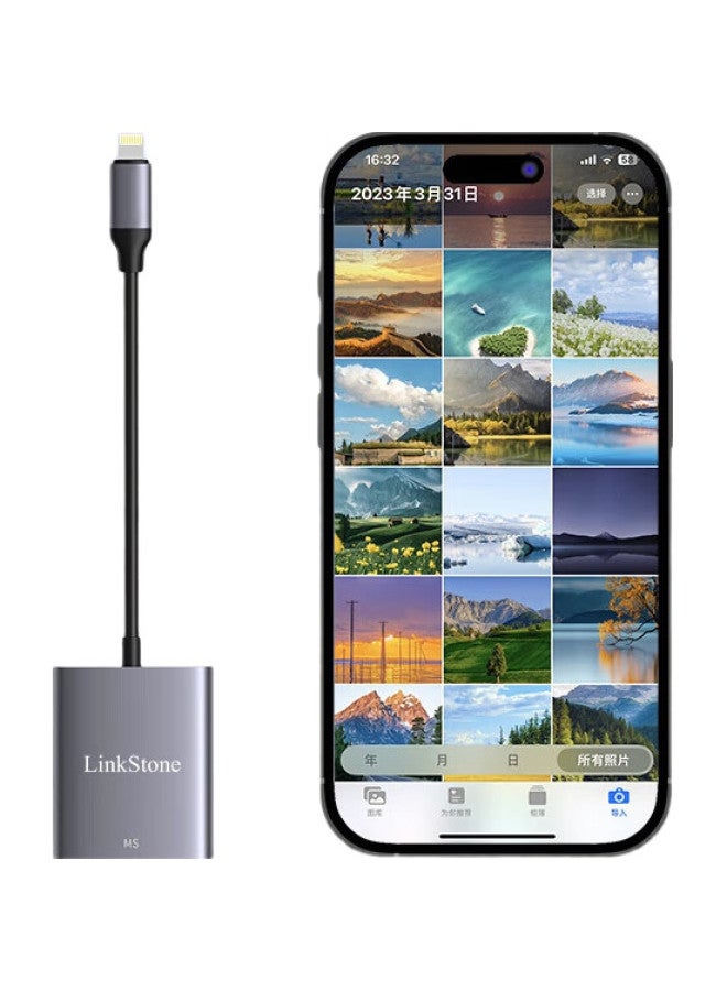 Linkstone Liantuo Apple High-Speed Ms Card Reader Otg Phone Card Reader Compatible With Sony Memory Cards, Usb Flash Drives, Digital Cameras, Camcorders, Ps5 Game Console, Psp - Image 1