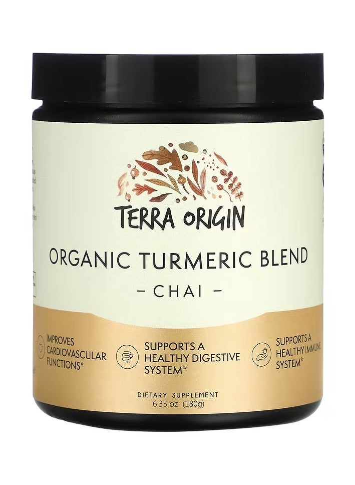 تيرا أورجانيك مزيج الكركم العضوي ، التشاي ،دعم صحة الجهاز المناعي،وتقوية الجهاز الهضمي ، وتحسين وظائف القلب والأوعية الدموية 6.35 أونصة (180 جم) - Image 1