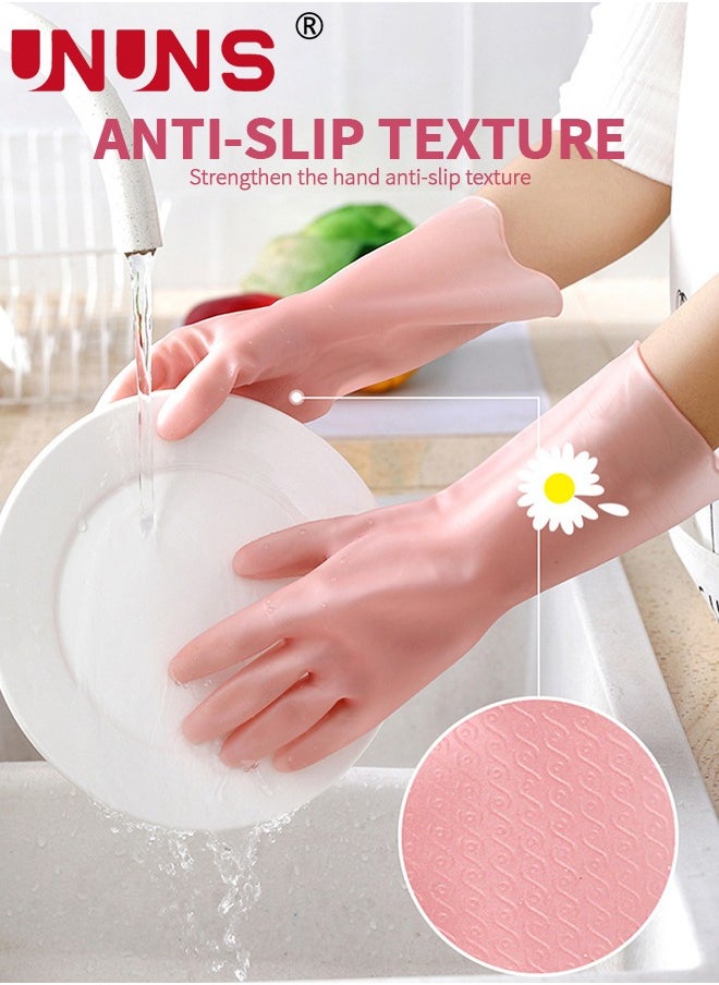 3 Pairs Skin-Friendly Cleaning Gloves,Colorful Reusable Dish Washing Gloves,Dishwashing,Kitchen,Waterproof Household Dishwashing Cleaning Rubber Gloves,Non-Slip Kitchen Glove