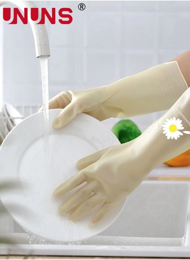 3 Pairs Skin-Friendly Cleaning Gloves,Colorful Reusable Dish Washing Gloves,Dishwashing,Kitchen,Waterproof Household Dishwashing Cleaning Rubber Gloves,Non-Slip Kitchen Glove