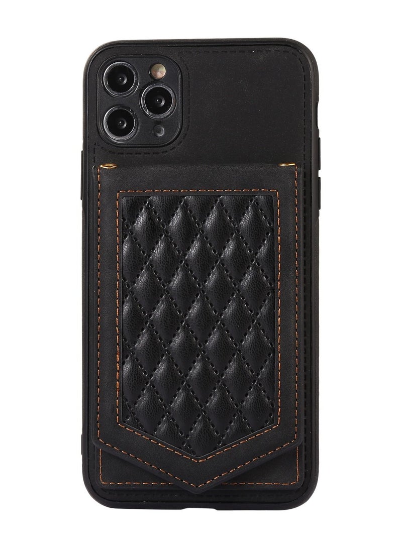 Suteni Back Cover Leather Hidden Card Slots with Mirror Phone Case for iPhone - Image 1