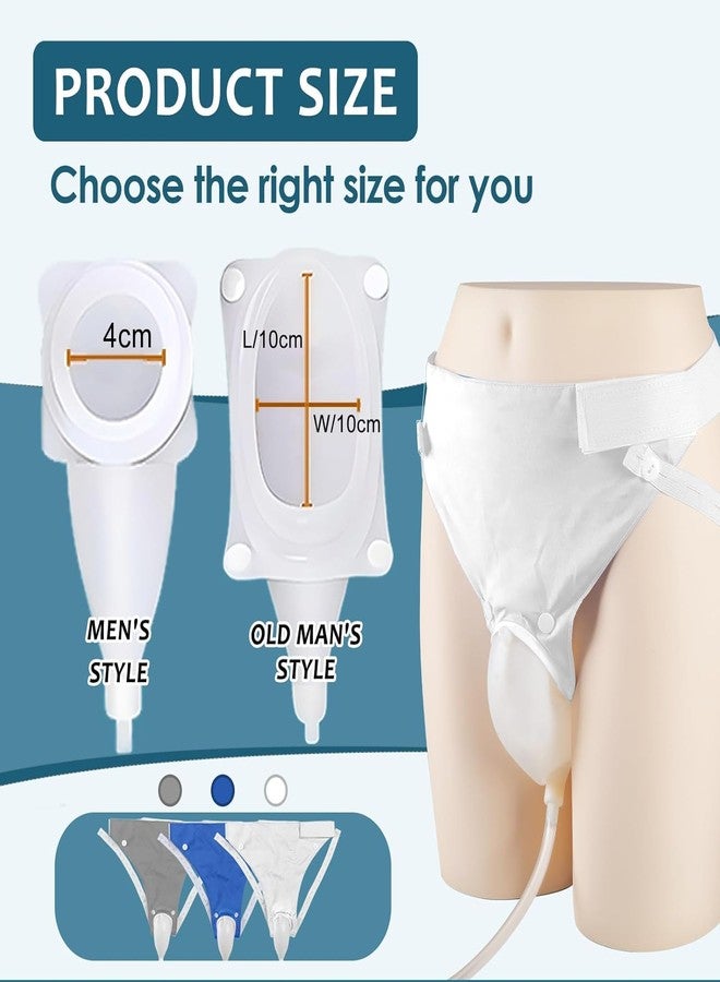 PiyuBind Wearable Urine Collector with Silicone Urine Pouch | Breathable Fixing Pants & Urinary Drainage Bags (2000ml & 1000ml) | Long-Term Use | Ideal for Elderly Men | Blue - Image 3