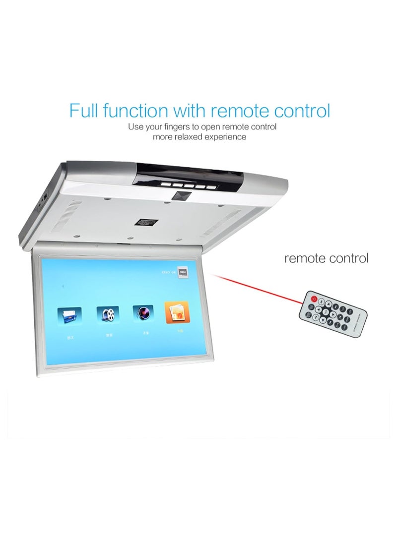 SHEZA STAR 1080P Car Video Player, 22 Inch HD Wide Screen Car Overhead Roof Mounted Monitor Ultra-Thin Flip Down TV for Cars Support FM/IR/USB/SD/HDMI Input, Black - Image 2