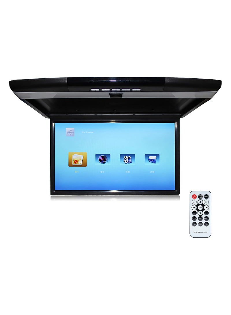 SHEZA STAR 1080P Car Video Player, 22 Inch HD Wide Screen Car Overhead Roof Mounted Monitor Ultra-Thin Flip Down TV for Cars Support FM/IR/USB/SD/HDMI Input, Black  - Image 1