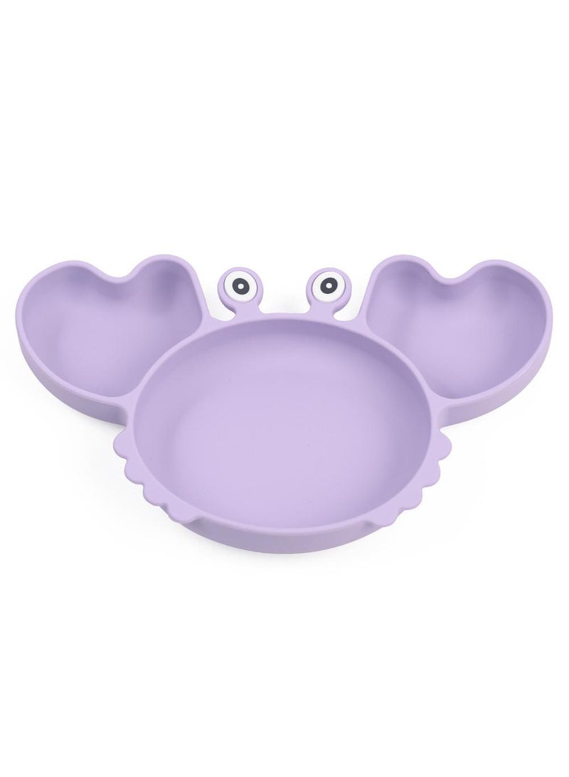 Baby Dining Plate Baby Supplementary Food Bowl Children's Tableware Divided Cartoon Crab Silicone Sucker Bowl - Image 1