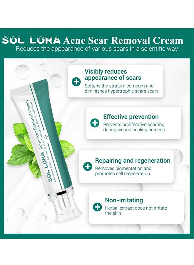 SOL LORA Acne Scar Removal Cream，Scar Erase ，Scar Removal Gel，Acne Scar Treatment，Deep Acne Scar Removal， Burns Keloids Hypertrophic， Repair Damaged Skin，Removing Acne Marks Scar Repair Cream ﻿30g  - Image 3