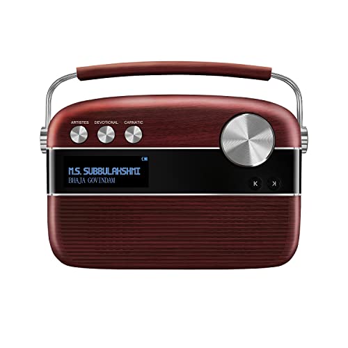 Carvaan Saregama Carvaan Tamil - Portable Music Player with 5000 Preloaded Songs, FM/BT/AUX (Cherrywood Red) - Image 1