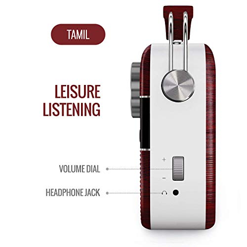 Carvaan Saregama Carvaan Tamil - Portable Music Player with 5000 Preloaded Songs, FM/BT/AUX (Cherrywood Red) - Image 5