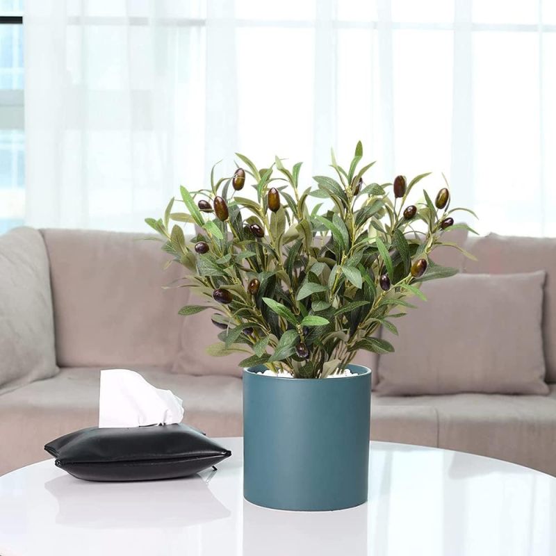 OlivaCraft Faux Olive Branch Set, Artificial Greenery Stems, Silk Leaves & Faux Fruits - Image 2