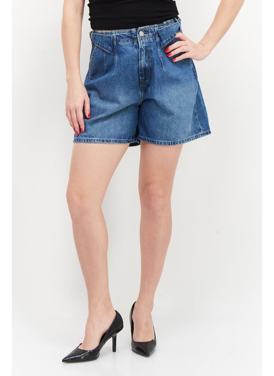 Pepe Jeans Women Washed Denim Short, Blue  - Image 1