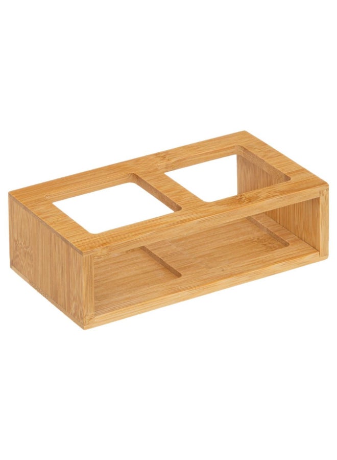 Five Simply Smart Glass Oil and Vinegar Set with Bamboo Holder Clear and Brown 500ml 181823 - Image 3