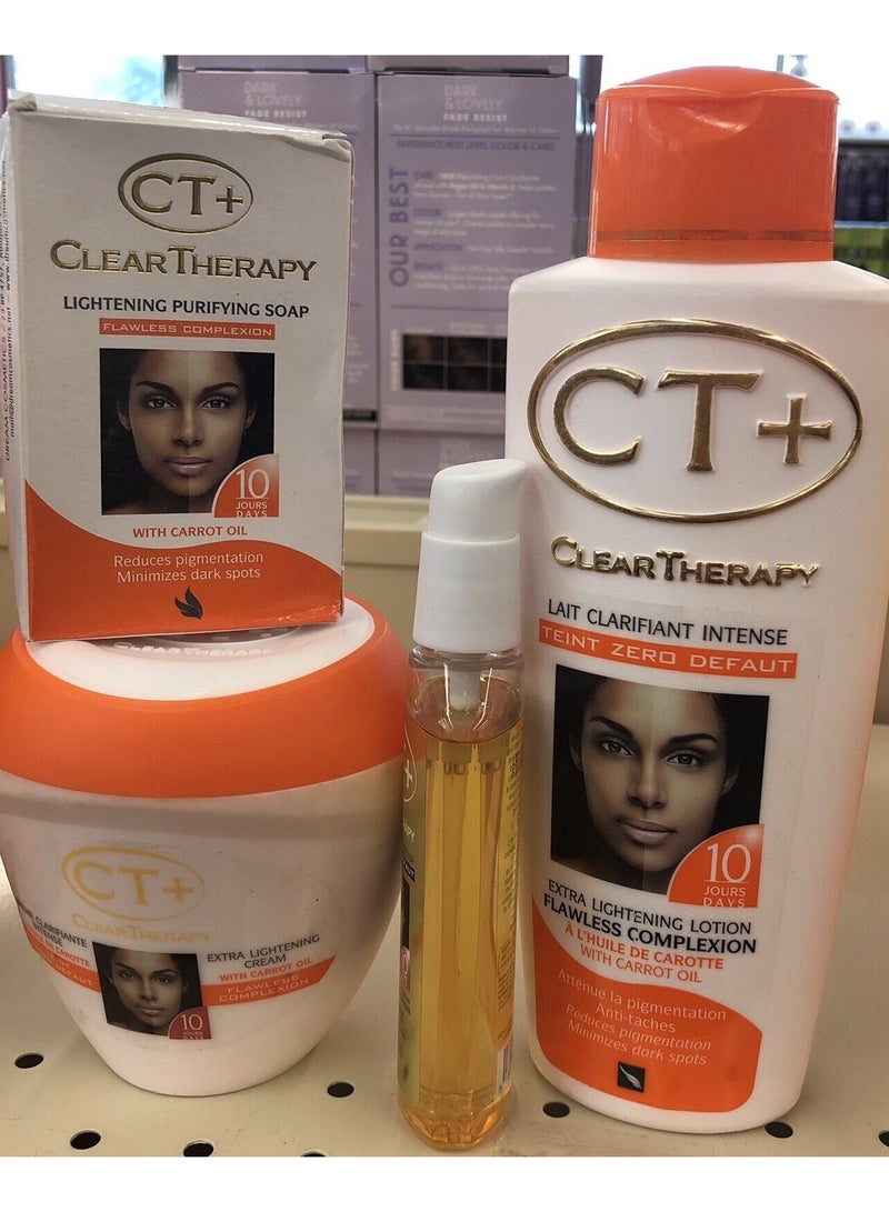 ct clear therapy Extra Lightening Lotion 500 ml Lightening Purifying Soap with Carrot Oil