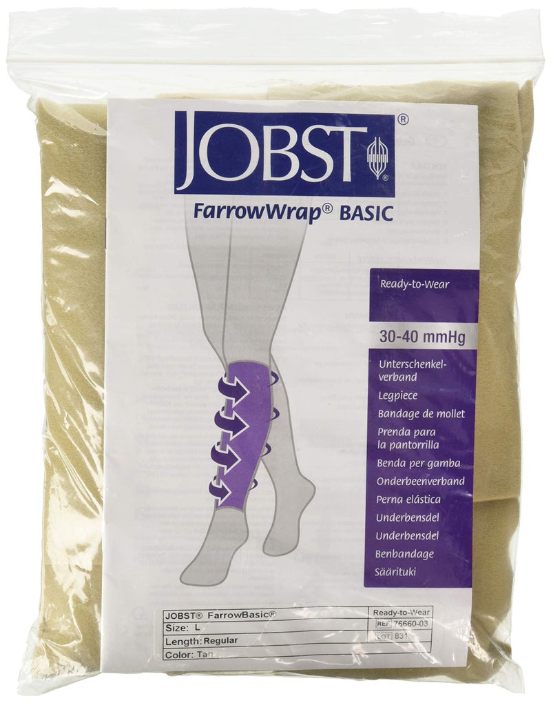 JOBST فارووراب قطعة الساق الأساسية تان مع جورب ضغط BSN Jobst FarrowMed العادي الكبير - Image 3