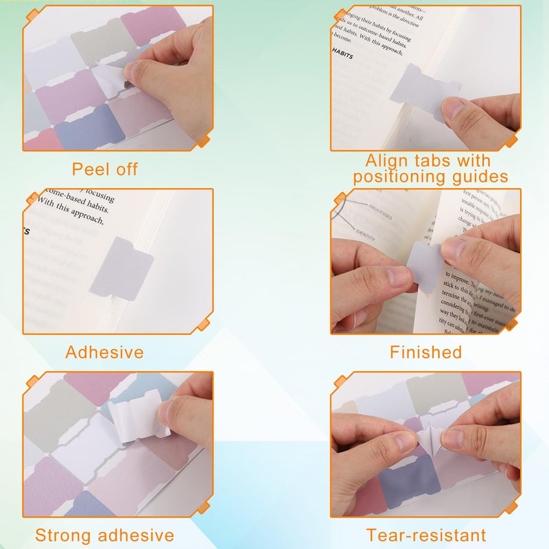 XIHIRCD 20 Sheets/240 Pieces Sticky Index Tabs, Double Sided Book Page Markers Tabs Blank Monthly Tabs Writable Sticky Notes Flags Self Adhesive Planner Stickers for Labeling (Morandi) - Image 5