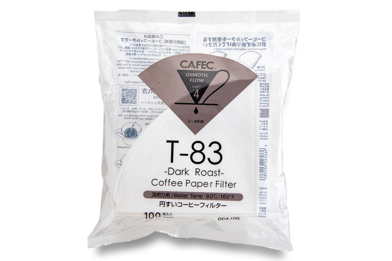 Premium Coffee Filter  CAFEC Coffee Paper Filter by Roast Type  Dark Roast 4 Cups V60 02 style universal 1 to 4 cup Disposable Coffee Filter for Pour Over Dripper brewing DC4100W