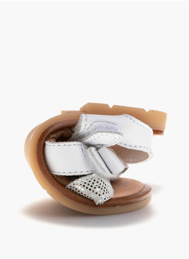 Pablosky Girls' Bow Accent Sandals with Hook and Loop Closure  - Image 5