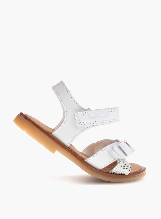 بابلوسكي صنادل بناتي بشريط فيلكرو وزينة فيونكة - Image 4