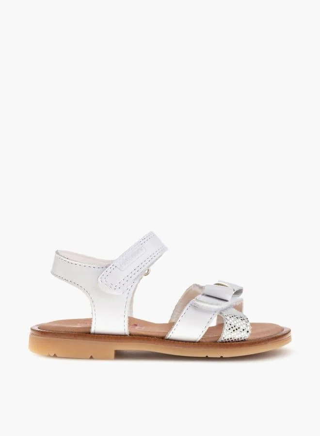 بابلوسكي صنادل بناتي بشريط فيلكرو وزينة فيونكة