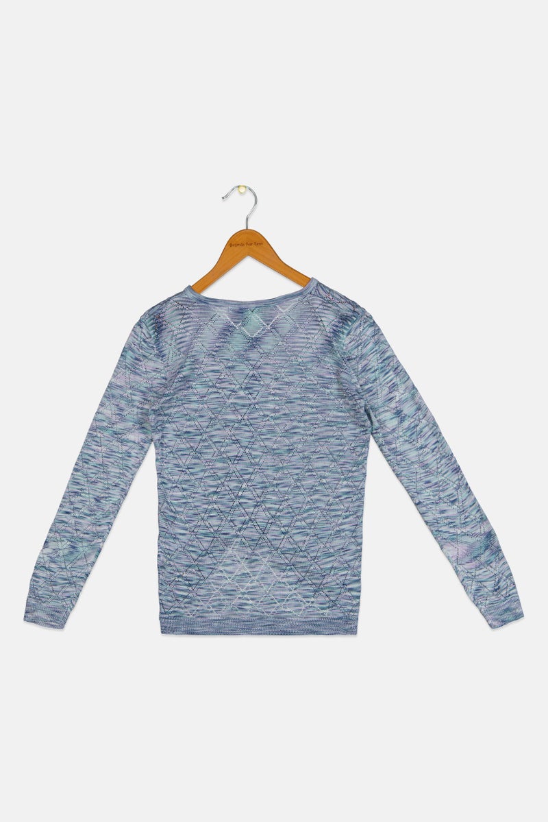 STEVE MADDEN Kids Girl Yarn Dye Long Sleeve Sweater, Multicolor - Image 2