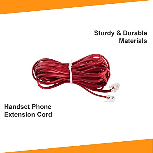 iSoHo Phones - Straight Phone Cord for Landline Phone, Cable, Telephone Extension Land Line Cable, Easy to Use - Excellent Sound Quality for House, Home Corded Phone or Office 25ft - Color Crimson Red - Image 5