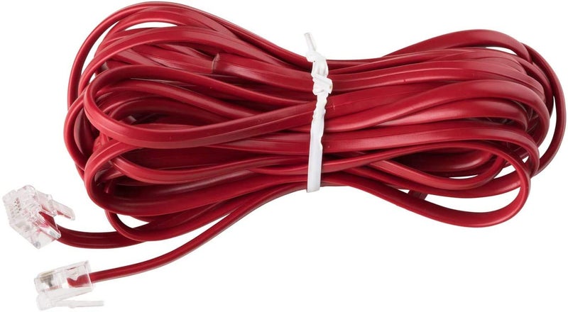 iSoHo Phones - Straight Phone Cord for Landline Phone, Cable, Telephone Extension Land Line Cable, Easy to Use - Excellent Sound Quality for House, Home Corded Phone or Office 25ft - Color Crimson Red - Image 1