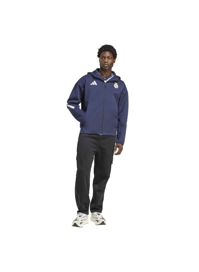 Adidas Real Anth Jkt Blue Football Track Tops For Men XS - Image 5
