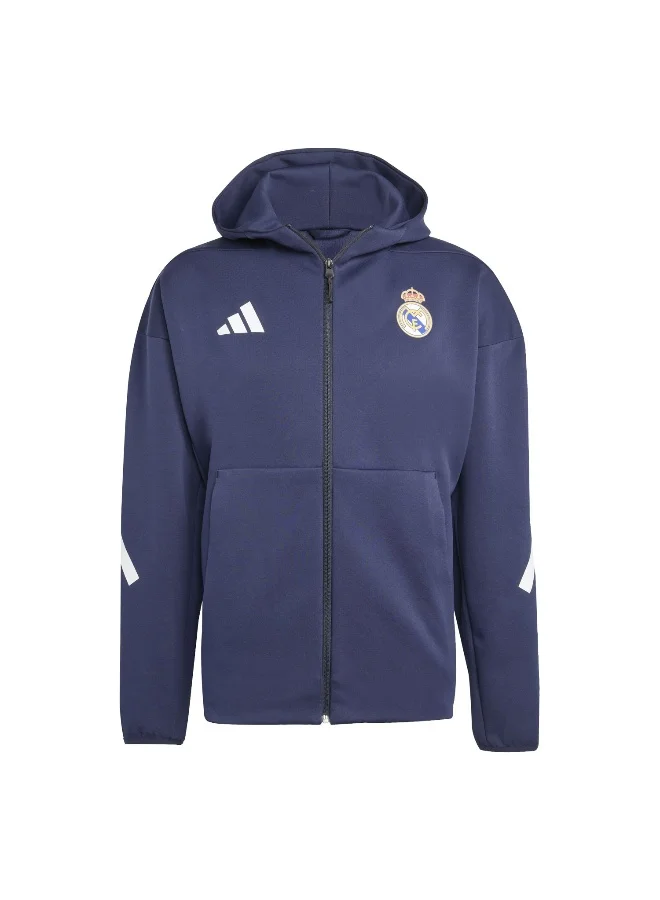 Adidas Adidas Real Anth Jkt Blue Hooded Track Top Track Tops For Men