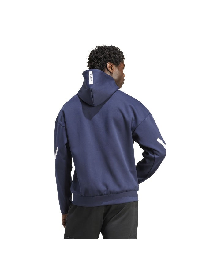 Adidas Real Anth Jkt Blue Football Track Tops For Men XS - Image 3