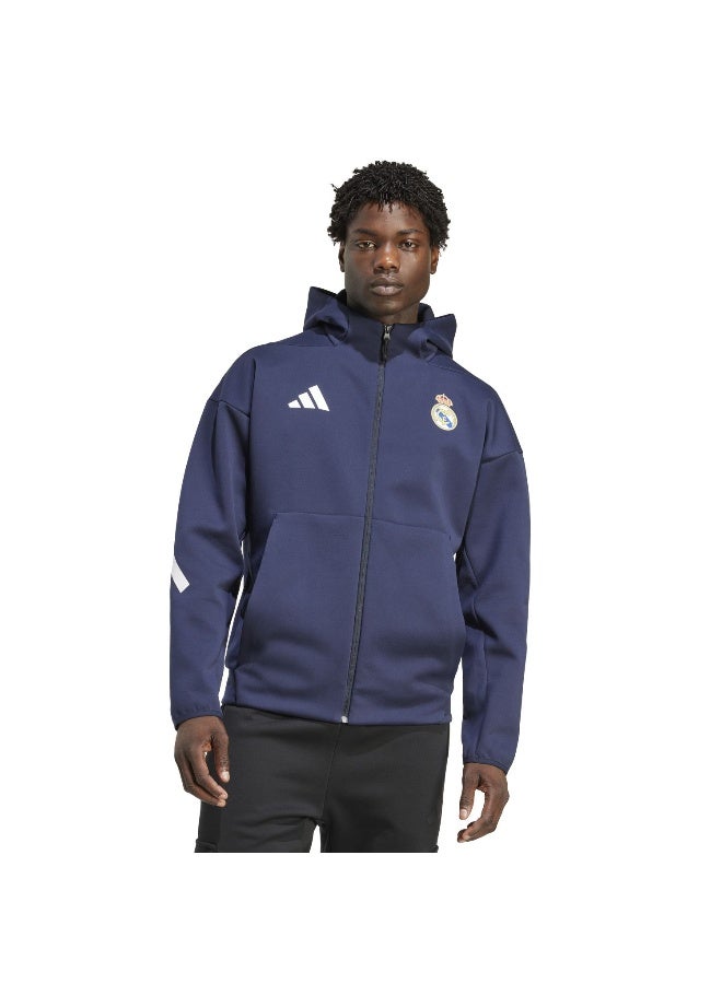 Adidas Real Anth Jkt Blue Football Track Tops For Men XS - Image 2