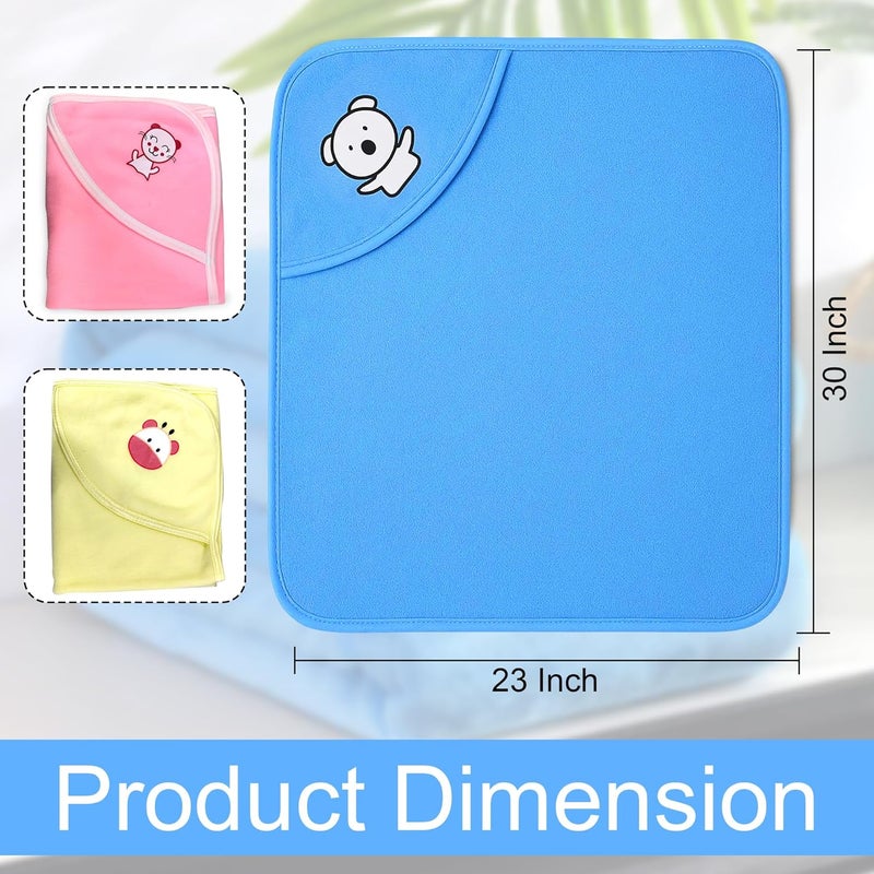 GLUN® ® Premium Hooded Baby Wraping Blanket, Pack of 3 Combo (73x63 Inch), for Newborn Babies 0-6 Months AC Blanket Cum Bathing Wrap Towel - Image 4