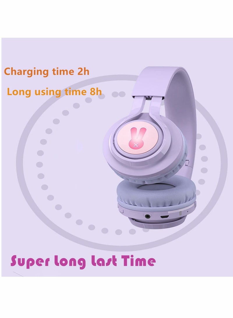 Y&D Wireless Headphones for Kids, 85dB Volume Limited, Wired and Dual Mode Bluetooth Headphones, Foldable On Ear Heaphones Boys, Girls (Purple) - Image 5