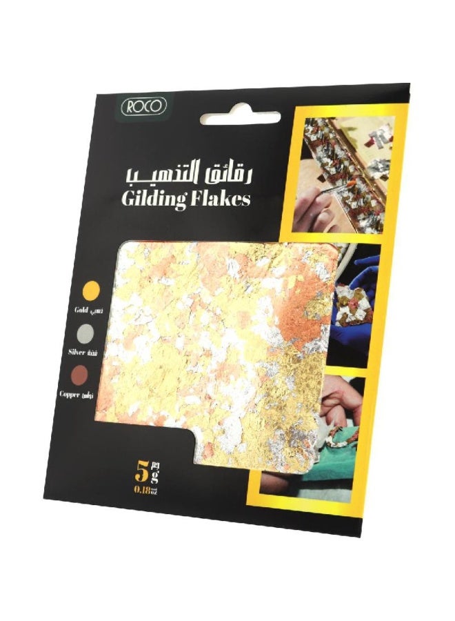 ROCO Gilding Flakes Thin Flakes Gold Silver & Copper 5 G - Image 3