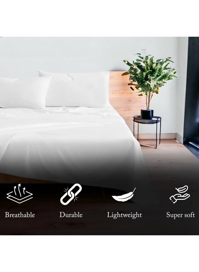 Generic - BLUECLANS Twin Size Sheet Set White 1000 Thread Count Egyptian Cotton Sheets 4 Pc Bed Sheet Set 17” Deep Pocket Cooling Sheets Luxury Bedding Sateen Weave Flat, Fitted Sheet, 2 Pillow Cases - Image 1