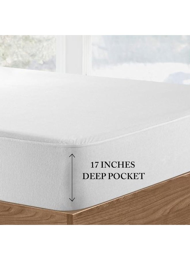 Generic - BLUECLANS Twin Size Sheet Set White 1000 Thread Count Egyptian Cotton Sheets 4 Pc Bed Sheet Set 17” Deep Pocket Cooling Sheets Luxury Bedding Sateen Weave Flat, Fitted Sheet, 2 Pillow Cases - Image 1