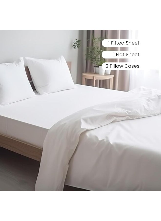 Generic - BLUECLANS Twin Size Sheet Set White 1000 Thread Count Egyptian Cotton Sheets 4 Pc Bed Sheet Set 17” Deep Pocket Cooling Sheets Luxury Bedding Sateen Weave Flat, Fitted Sheet, 2 Pillow Cases - Image 1