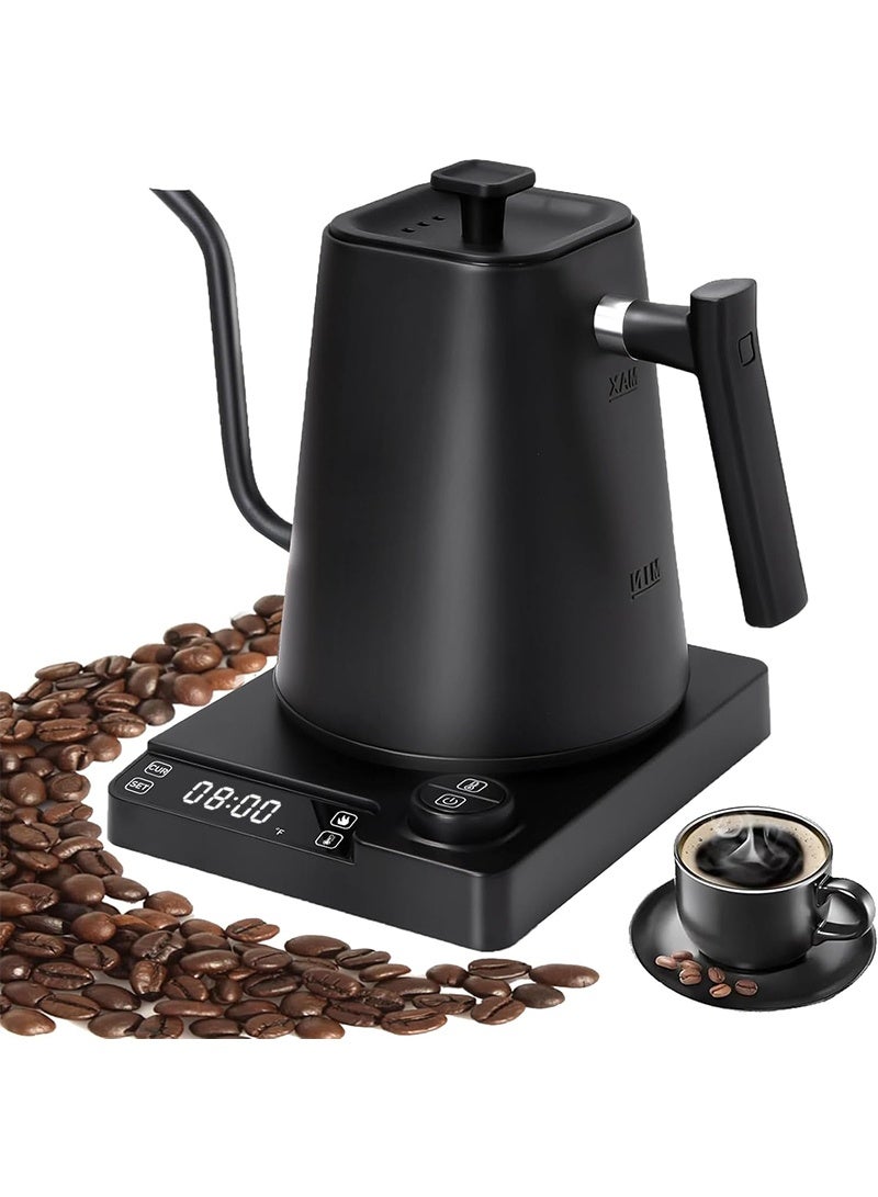 Yoawllty Tea Kettle, Electric Coffee Kettle with Precision Temp Control Auto Shut-Off,  24H Keep Warm Rapid Heating Stainless Steel Gooseneck Kettle Matte Black (1L, 1200W)  - Image 1