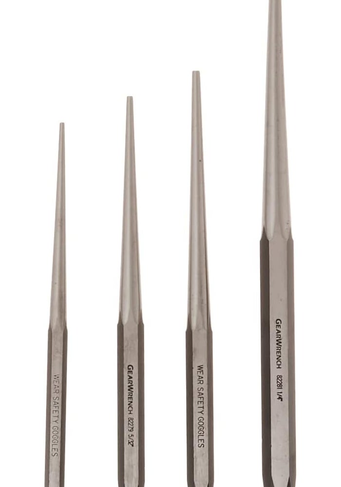 GEARWRENCH 4 Piece Long Taper Punch Set - Precision Hand Tools for Metalworking - Image 1