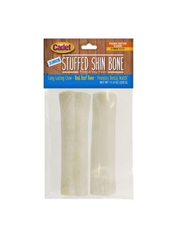 Cadet Junior Stuffed Shin Bones - Highly Digestible, High Protein, Long-Lasting Dog Chew Bone for Aggressive Chewers, Supports Dental Health, - Peanut Butter Flavor, Petite (2 Count)