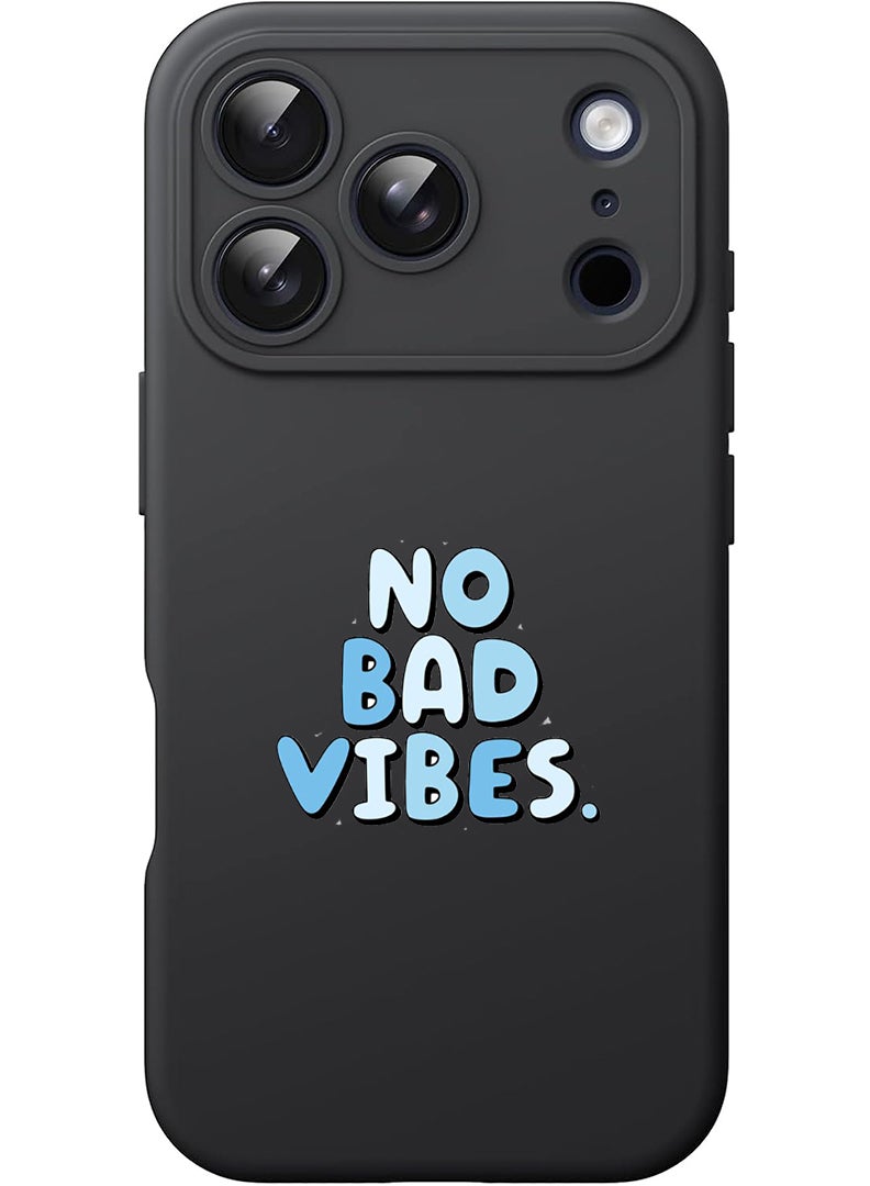 Theodor Protective Slim Fit Case Liquid Silicone Cover with Full Body Protection Anti-Scratch Shockproof Case For Apple iPhone 17 Pro (Black) No Bad vibes - Image 1