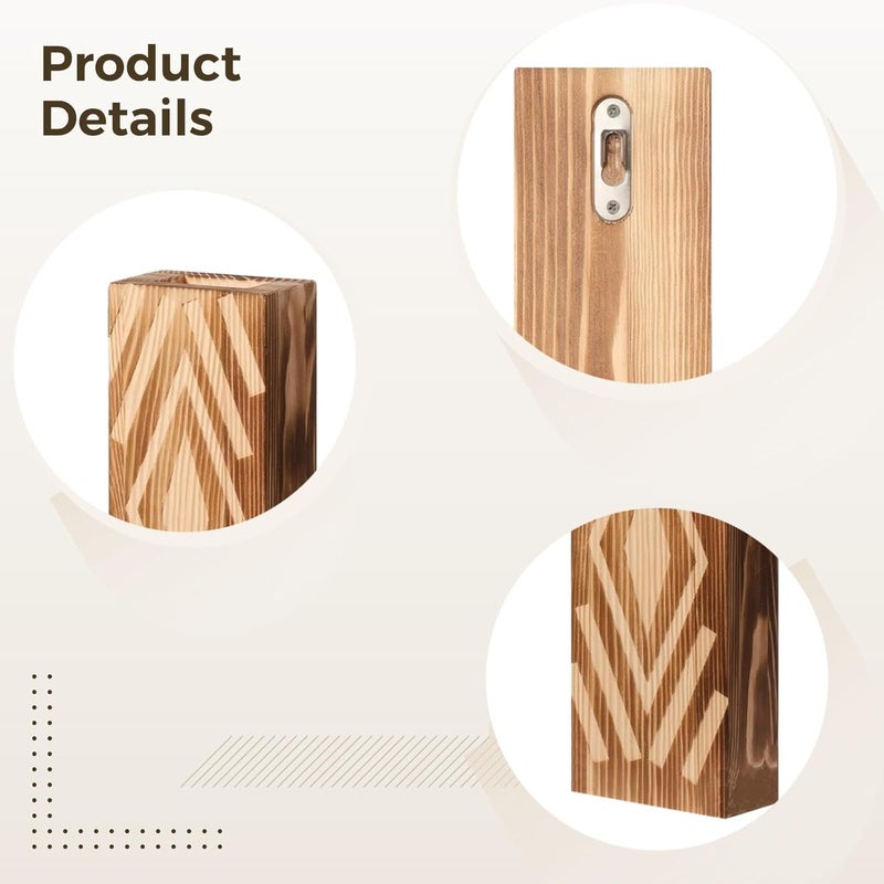 3 Piece Farmhouse Wall Vase, Wooden Grain Geometric Decor for Flowers - Image 4