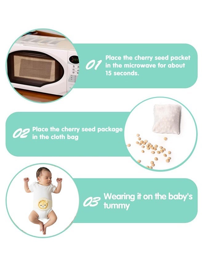 Sharpdo Adjustable Baby Colic Belt, Natural Cherry Stone Filled Warmer for Gas, Bloating & Infant Tummy Pain Relief for Boys and Girls - Image 3