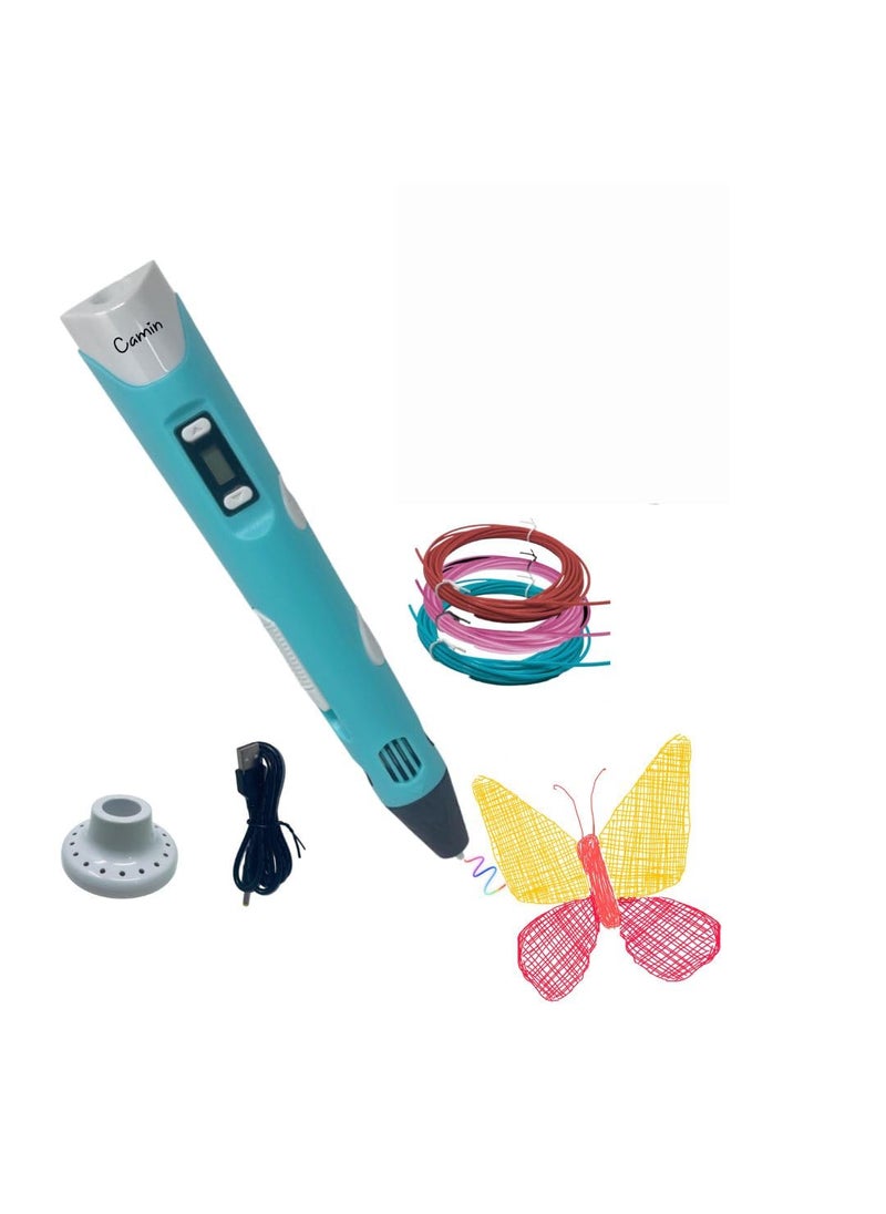 Camin Camin 3D Pen Professional 3D Printing Drawing Pen 3D Pen for Kids 3D Pen Set with PLA Filament Included Ready to CreateRandom Color 