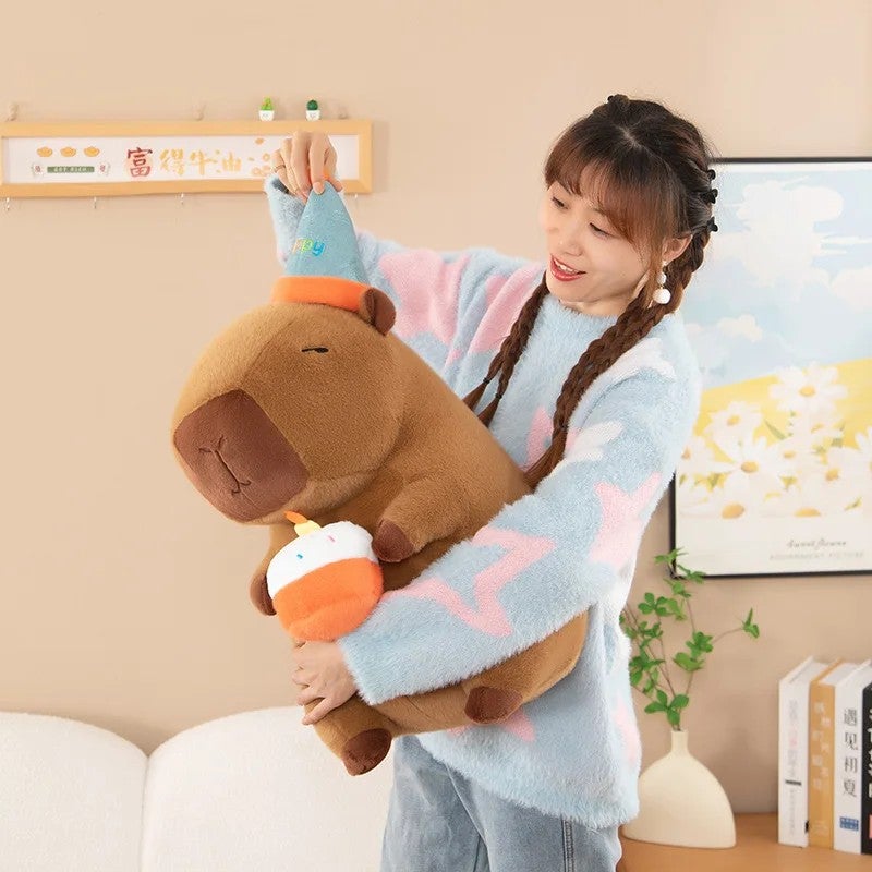 Y&D High Quality Kawaii Birthday Cake Capybara Plush Animal Toy Doll Kids Birthday Gift Sleeping Toy Plushie Cushion - Image 5