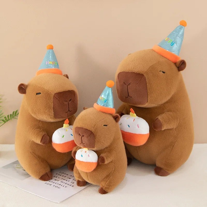 Y&D High Quality Kawaii Birthday Cake Capybara Plush Animal Toy Doll Kids Birthday Gift Sleeping Toy Plushie Cushion - Image 1