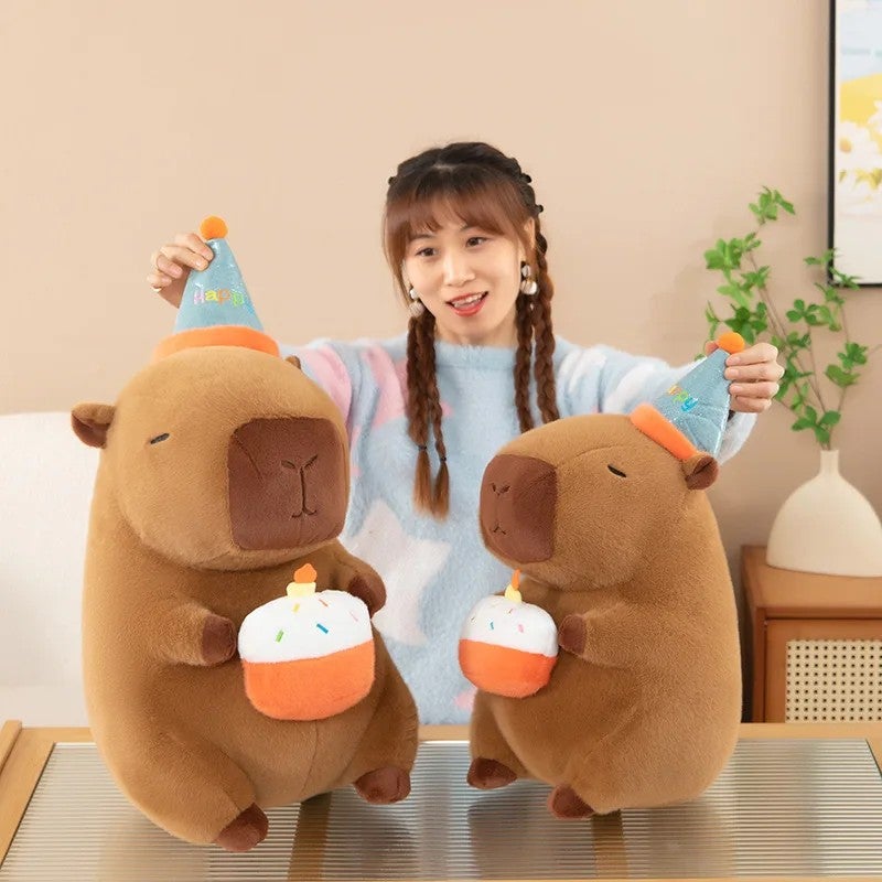 Y&D High Quality Kawaii Birthday Cake Capybara Plush Animal Toy Doll Kids Birthday Gift Sleeping Toy Plushie Cushion - Image 4
