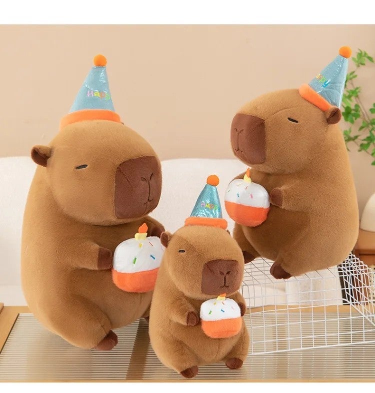 Y&D High Quality Kawaii Birthday Cake Capybara Plush Animal Toy Doll Kids Birthday Gift Sleeping Toy Plushie Cushion - Image 3