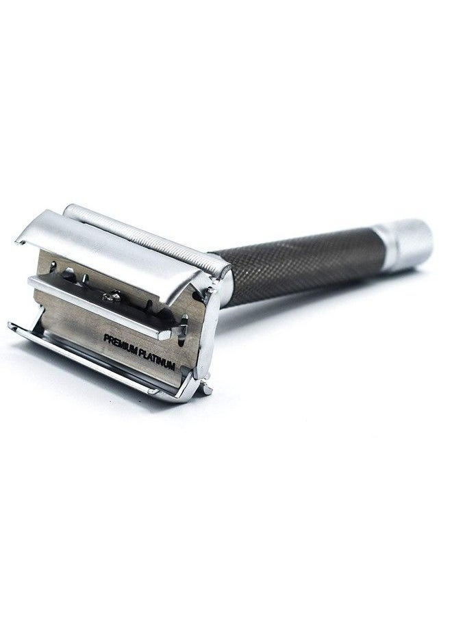 Parker Safety Razor Parker 74R Butterfly Open Double Edge Safety Razor For Men And Women With 5 Parker Platinum Blades New For Spring 2021 (Graphite)  - Image 4